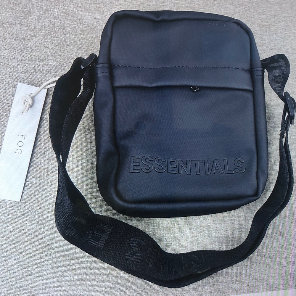 Essentials Midnight Black Messenger Bag